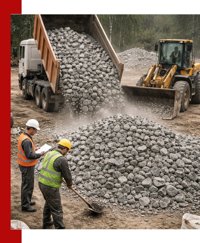 Гранитный щебень фракция 70-150 доставка в Ленинске-Кузнецком