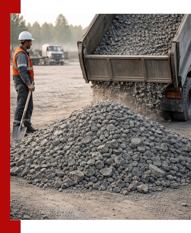 Гранитный щебень фракции 100–201 для строительства в Ленинске-Кузнецком