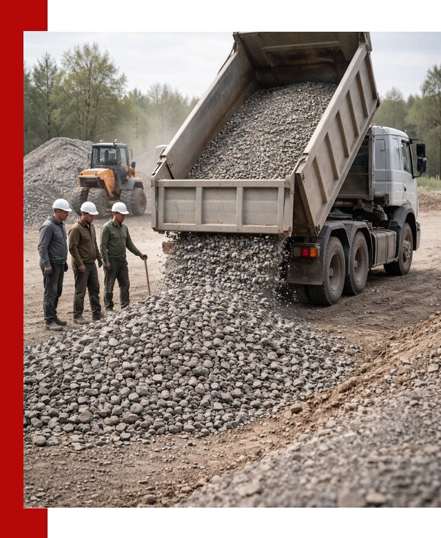 Доставка гравийного щебня фракции 70-120 в Ленинске-Кузнецком