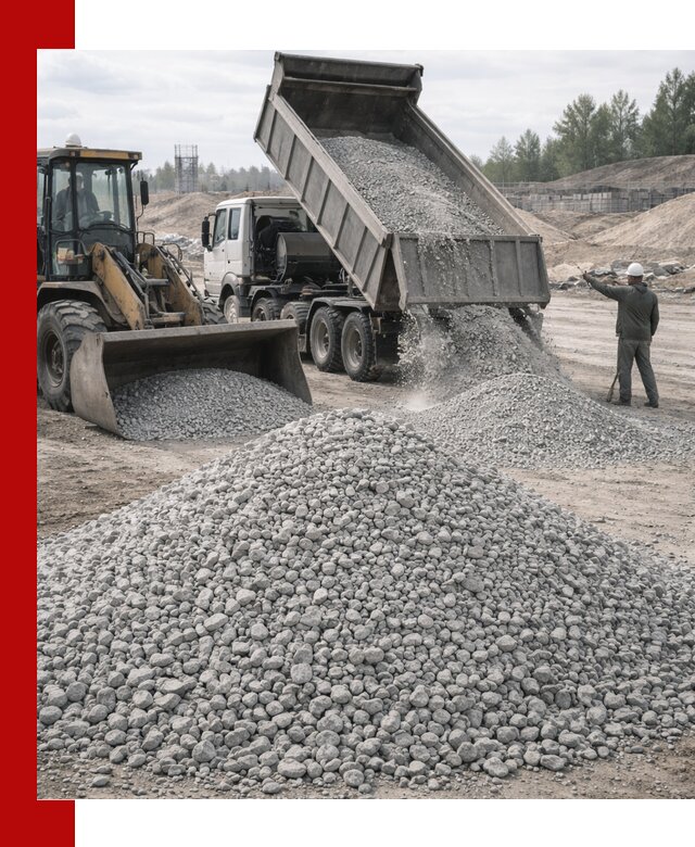 Доставка известнякового щебня фр. 5–20 в Ленинске-Кузнецком