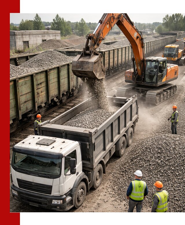 Железнодорожный щебень фракция 25–60 для поставок в Ленинске-Кузнецком