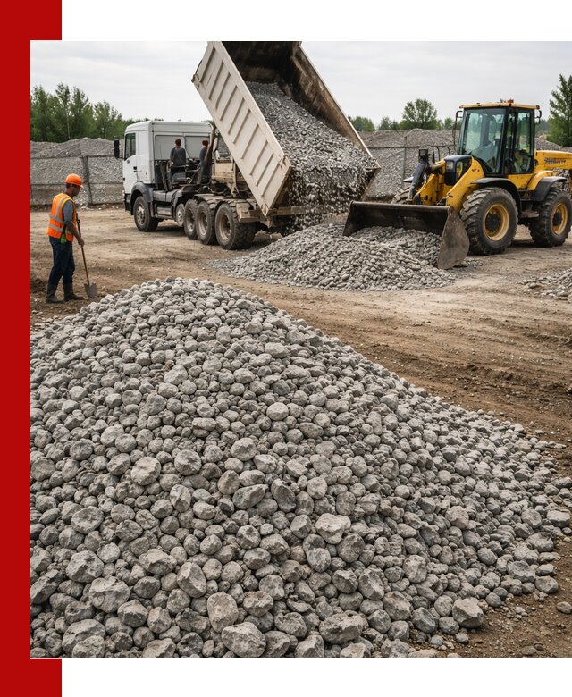 Доставка бетонного щебня фракции 40-70 в Ленинске-Кузнецком