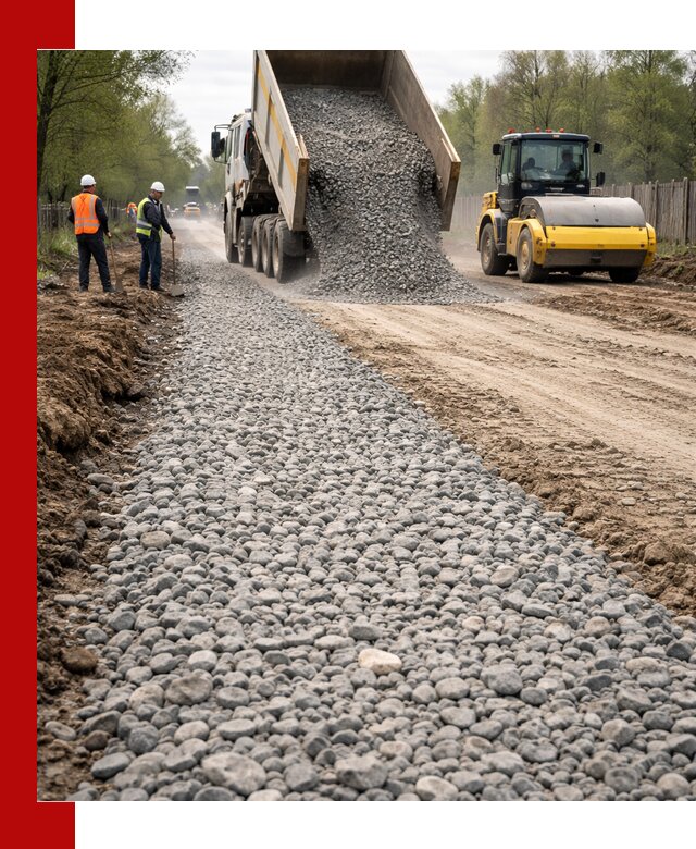 Доставка щебня для отсыпки дорог в Ленинске-Кузнецком высокого качества
