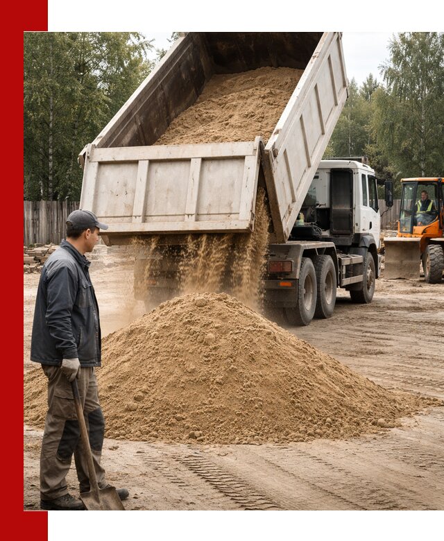 Доставка и продажа песка с разгрузкой в Ленинске-Кузнецком