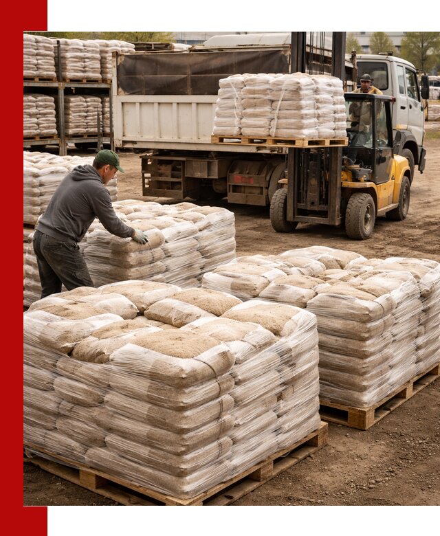 Карьерный песок в мешках с доставкой в Ленинске-Кузнецком