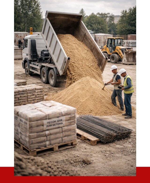 Песок для бетона в Ленинске-Кузнецком от 2555 р. с доставкой, ПРОНЕРУДЛнн