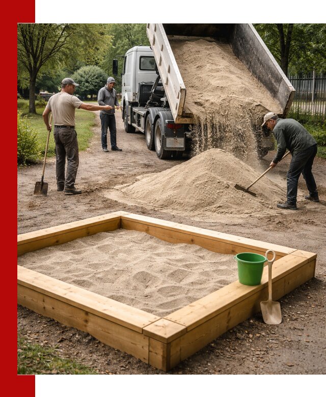 Песок для песочницы с доставкой в Ленинске-Кузнецком недорого и чистый