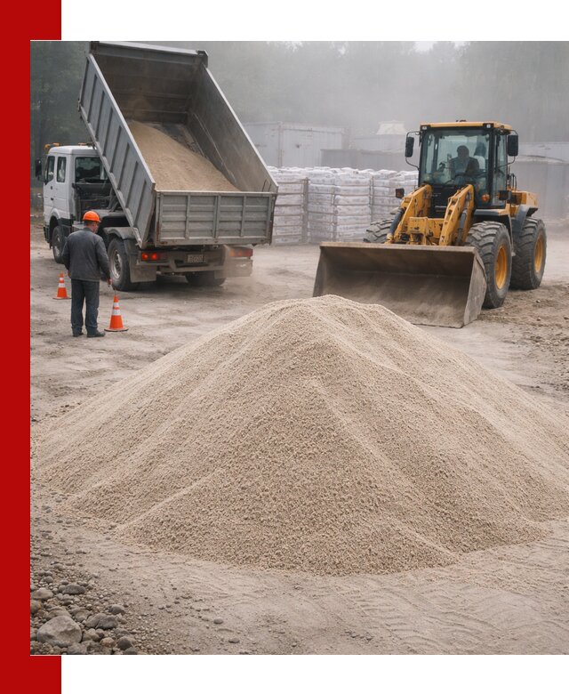 Кварцевый песок фракция 0–8 для стройработ в Ленинске-Кузнецком