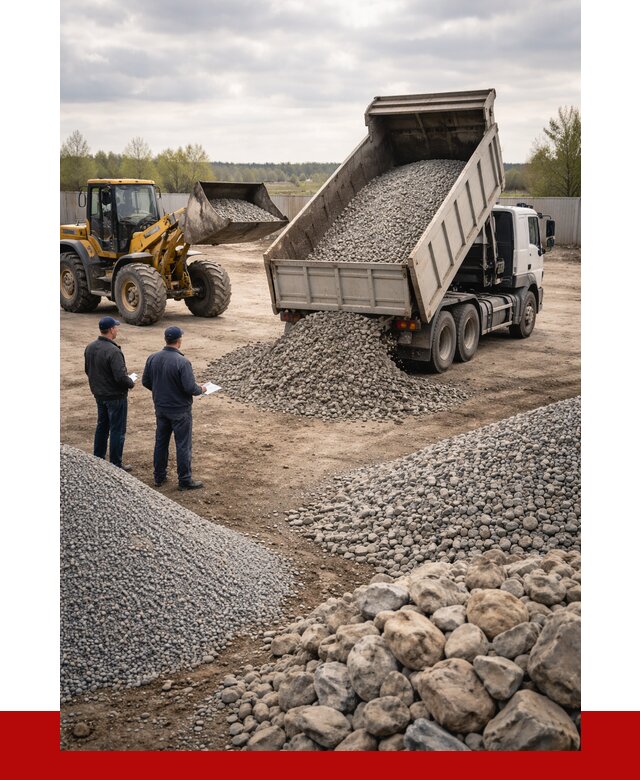 Гравий и камень с доставкой в Ленинске-Кузнецком от 4293 р. - ПРОНЕРУДЛнн