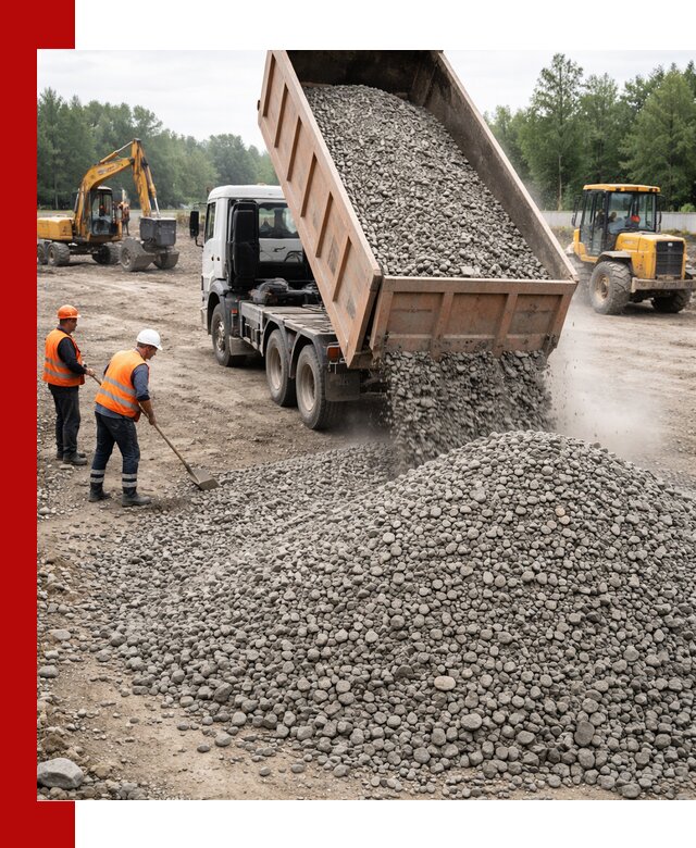 Доставка гравия фракции 40-70 в Ленинске-Кузнецком оптом и в розницу