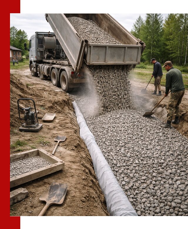 Гравий для дренажа с доставкой в Ленинске-Кузнецком качественный и недорогой