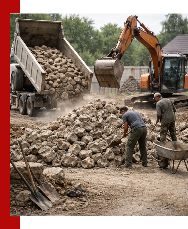 Доставка и разгрузка бутового камня в Ленинске-Кузнецком