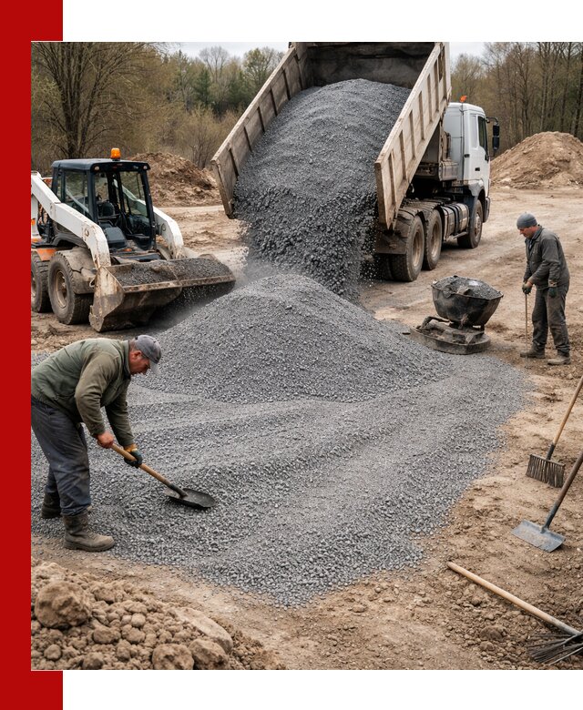 Отсев для подсыпки в Ленинске-Кузнецком — доставка и подсыпка на участок