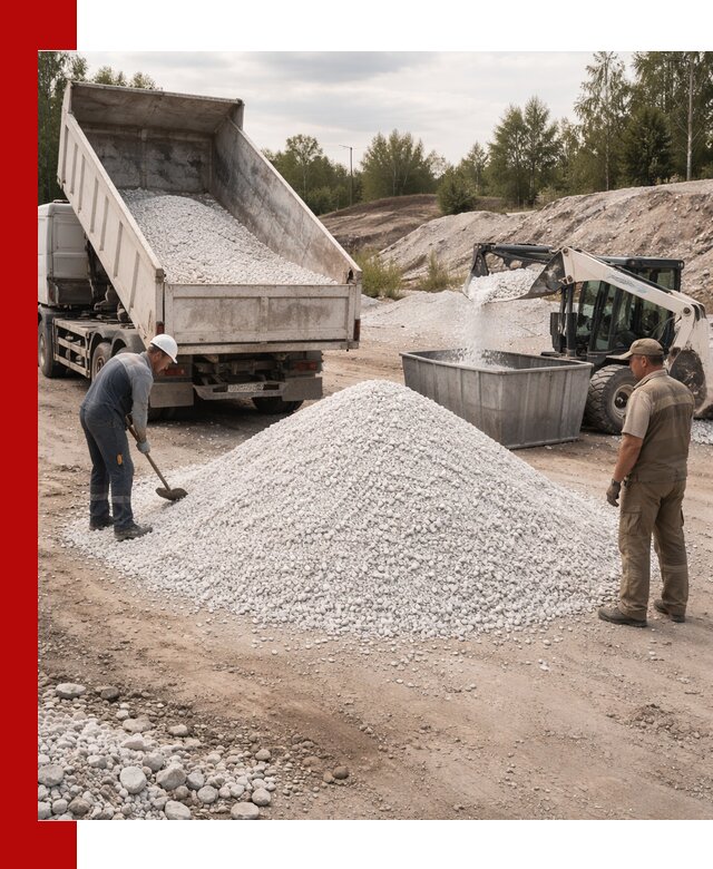 Доставка и продажа белой мраморной крошки в Ленинске-Кузнецком