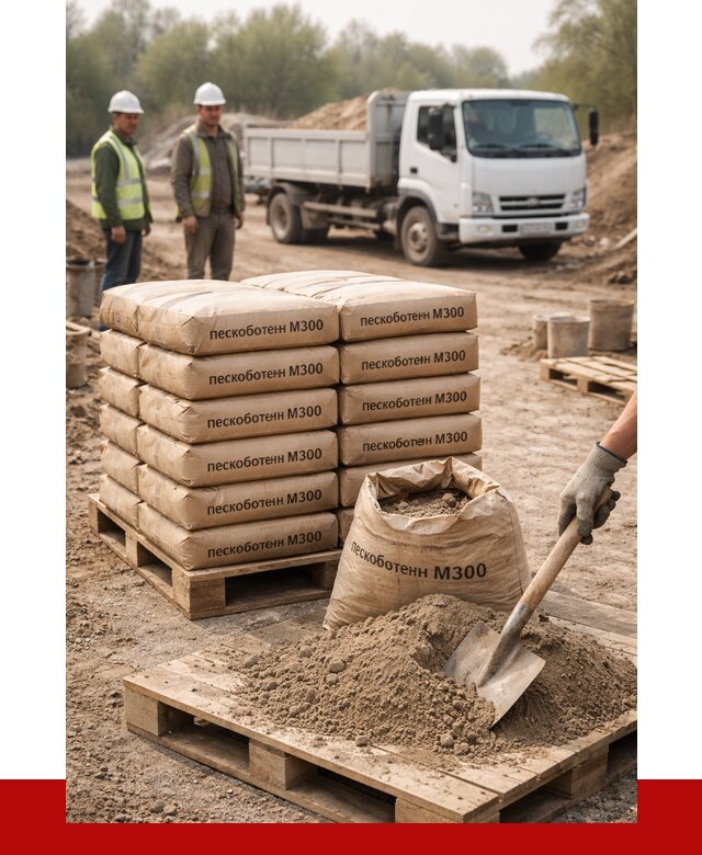 Пескобетон М300 в Ленинске-Кузнецком с доставкой от 4753 р. за куб | ПРОНЕРУДЛнн