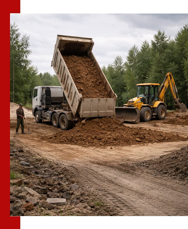 Доставка суглинка самосвалами в Ленинске-Кузнецком подсыпка и планировка