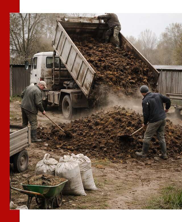 Доставка коровьего навоза самосвалом в Ленинске-Кузнецком