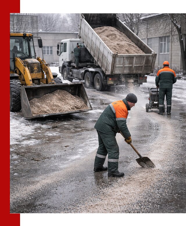 Реагент против гололеда с доставкой и нанесением в Ленинске-Кузнецком