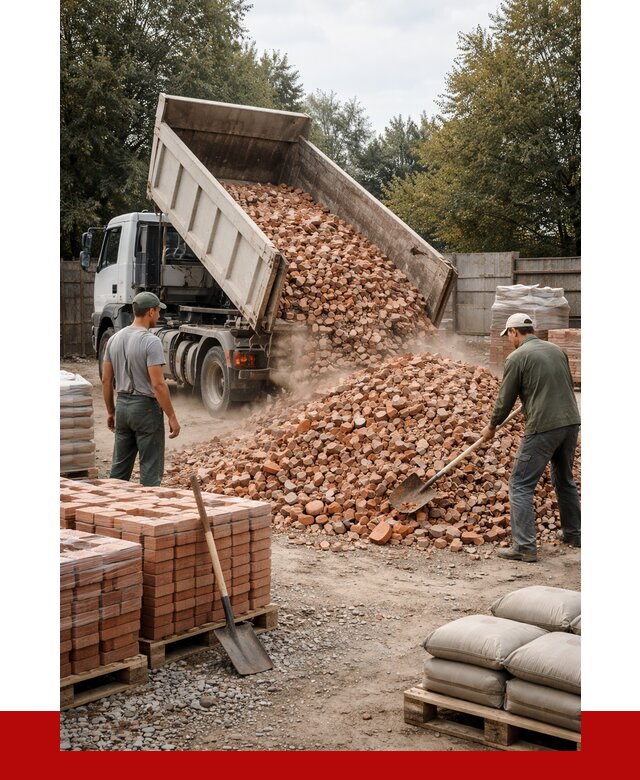 Бой кирпича в Ленинске-Кузнецком с доставкой от 4293 руб/куб | ПРОНЕРУДЛнн