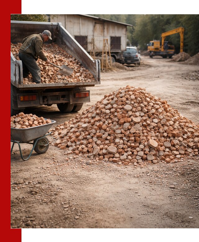 Доставка и подушка из боя кирпича с разгрузкой в Ленинске-Кузнецком